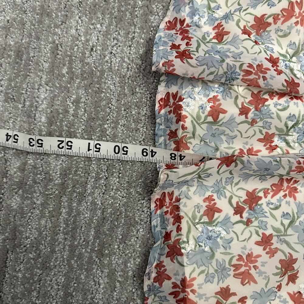 Mikarose Dress Womens XXL Blue Red Floral Smocked Square Neck Maxi Sundress Boho - Picture 15 of 16